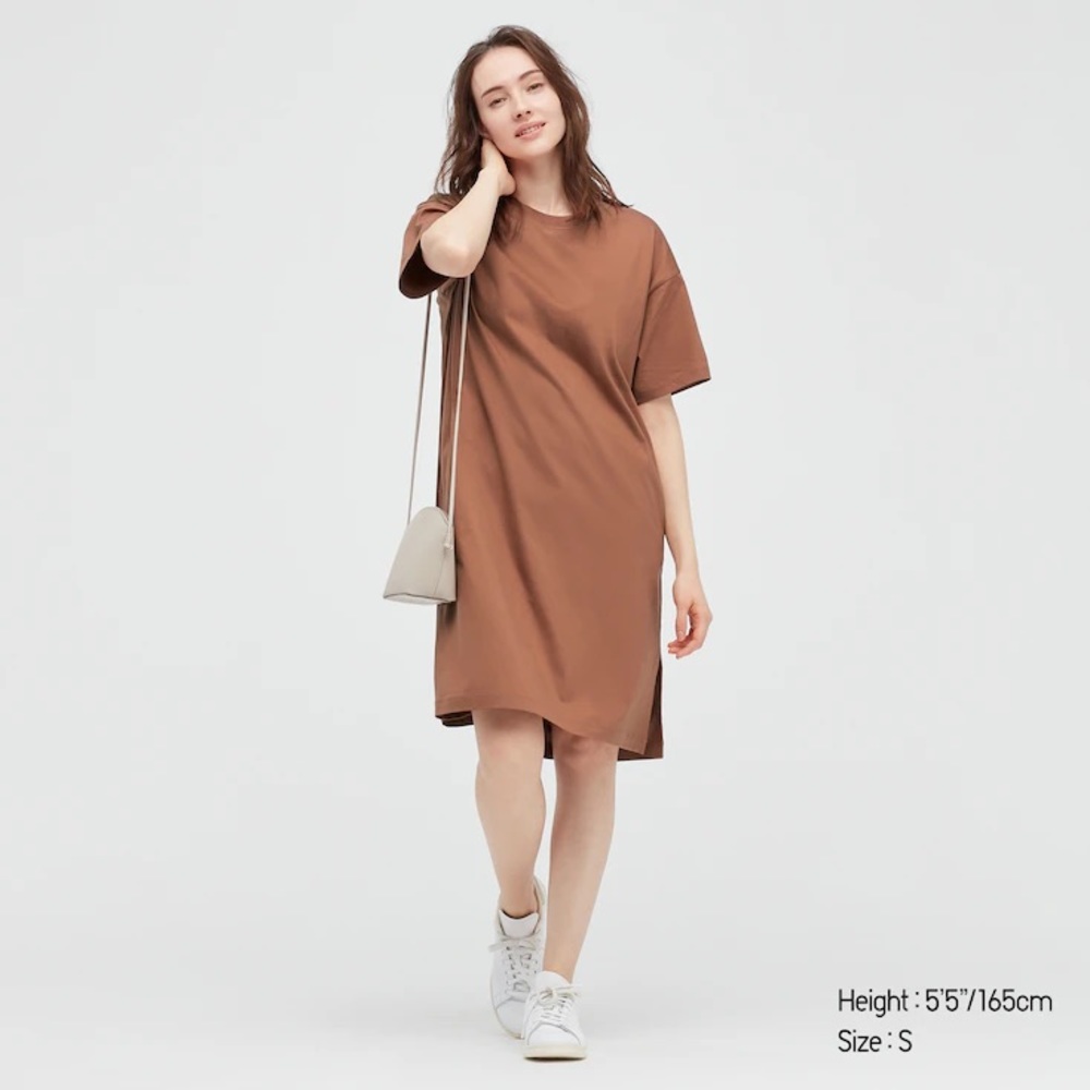 Uniqlo Mercerized Cotton T-Shirt Dress with Pockets